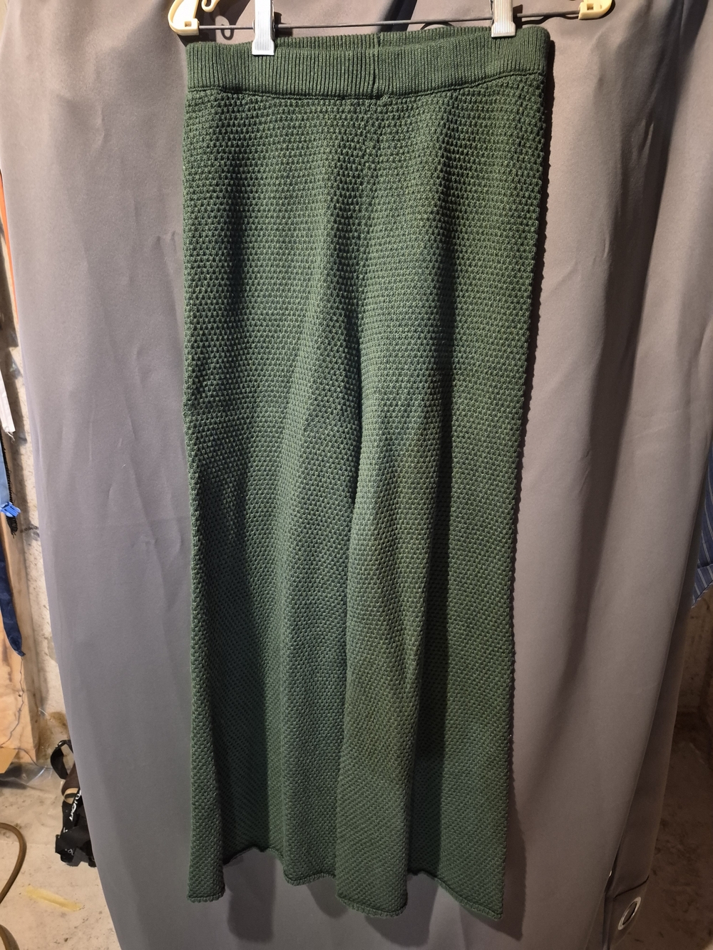 Forest Green Textured Knit Maxi Skirt